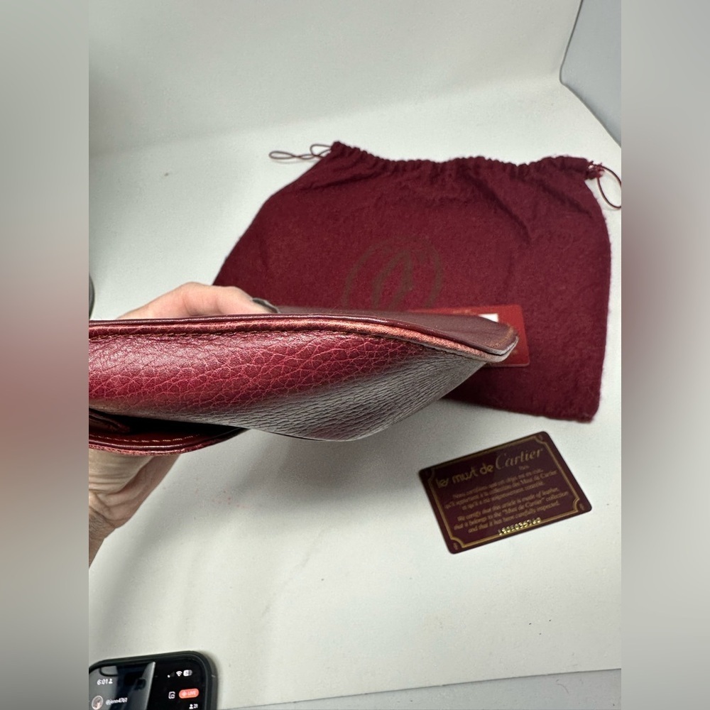 Cartier Vintage Must Line Clutch Bag Red w COA and Dust Cover EUC - Picture 4 of 9